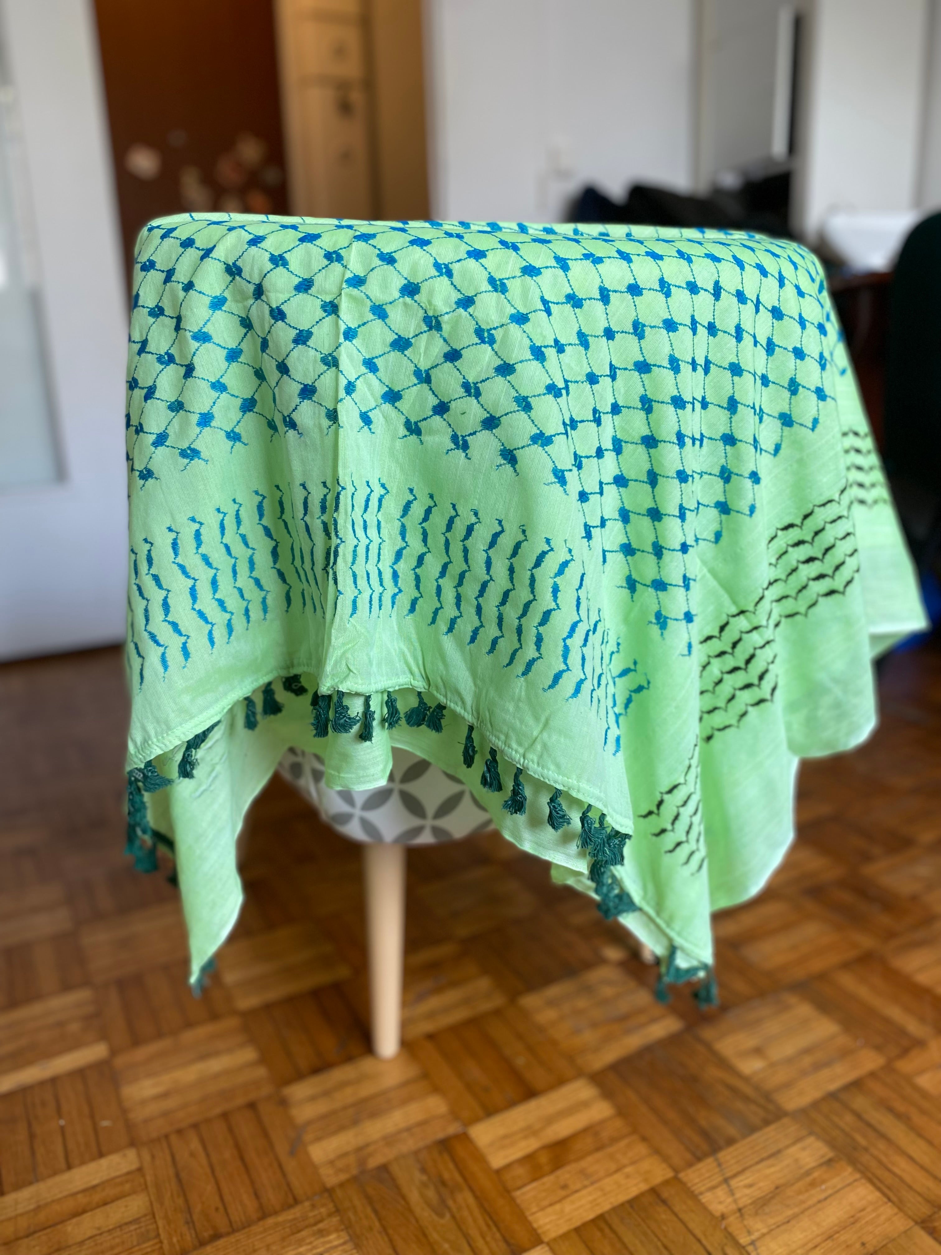 Kiffieh Palestinien authentique vert menthe