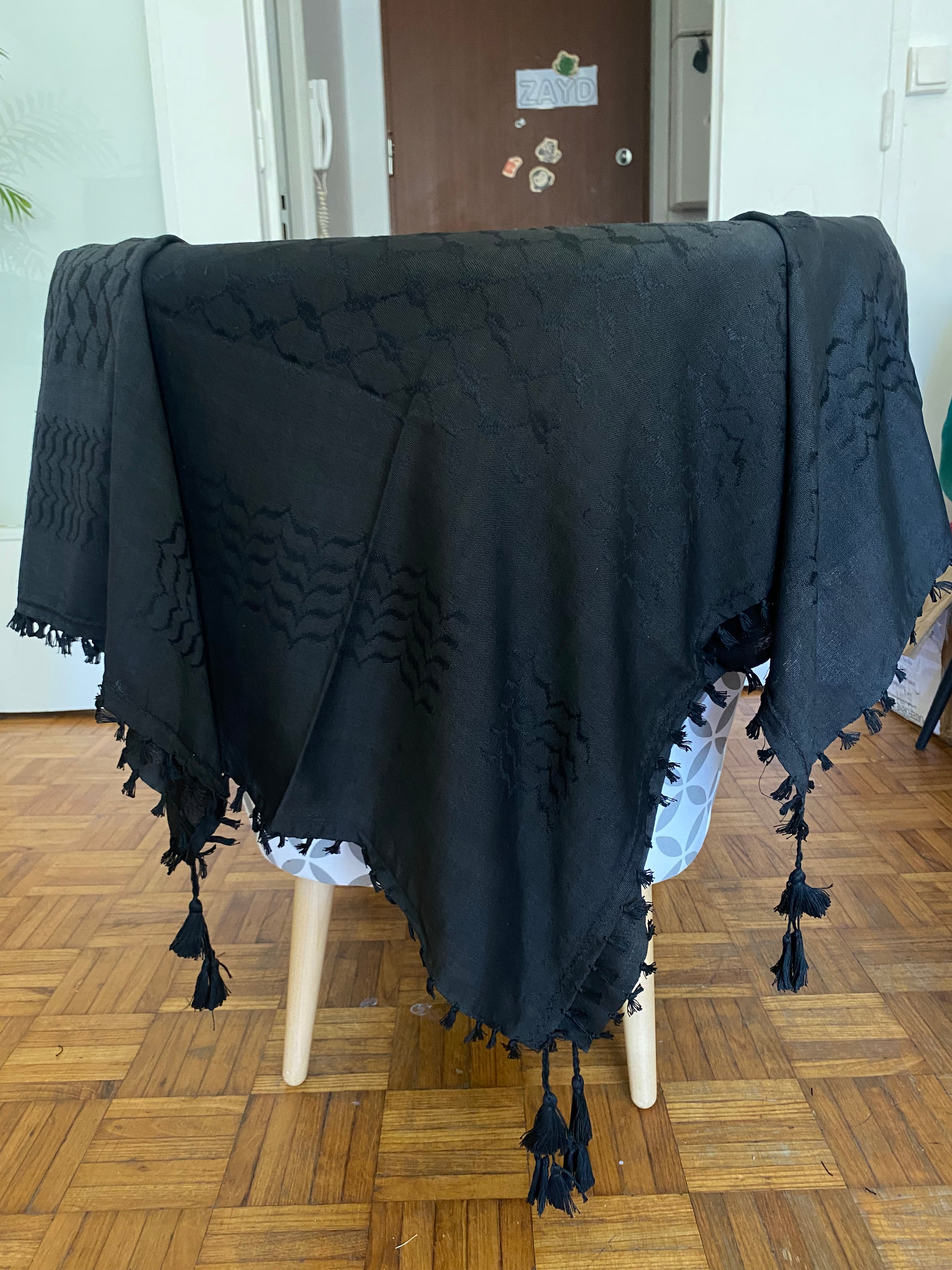 Kiffieh Palestinien authentique noir chic