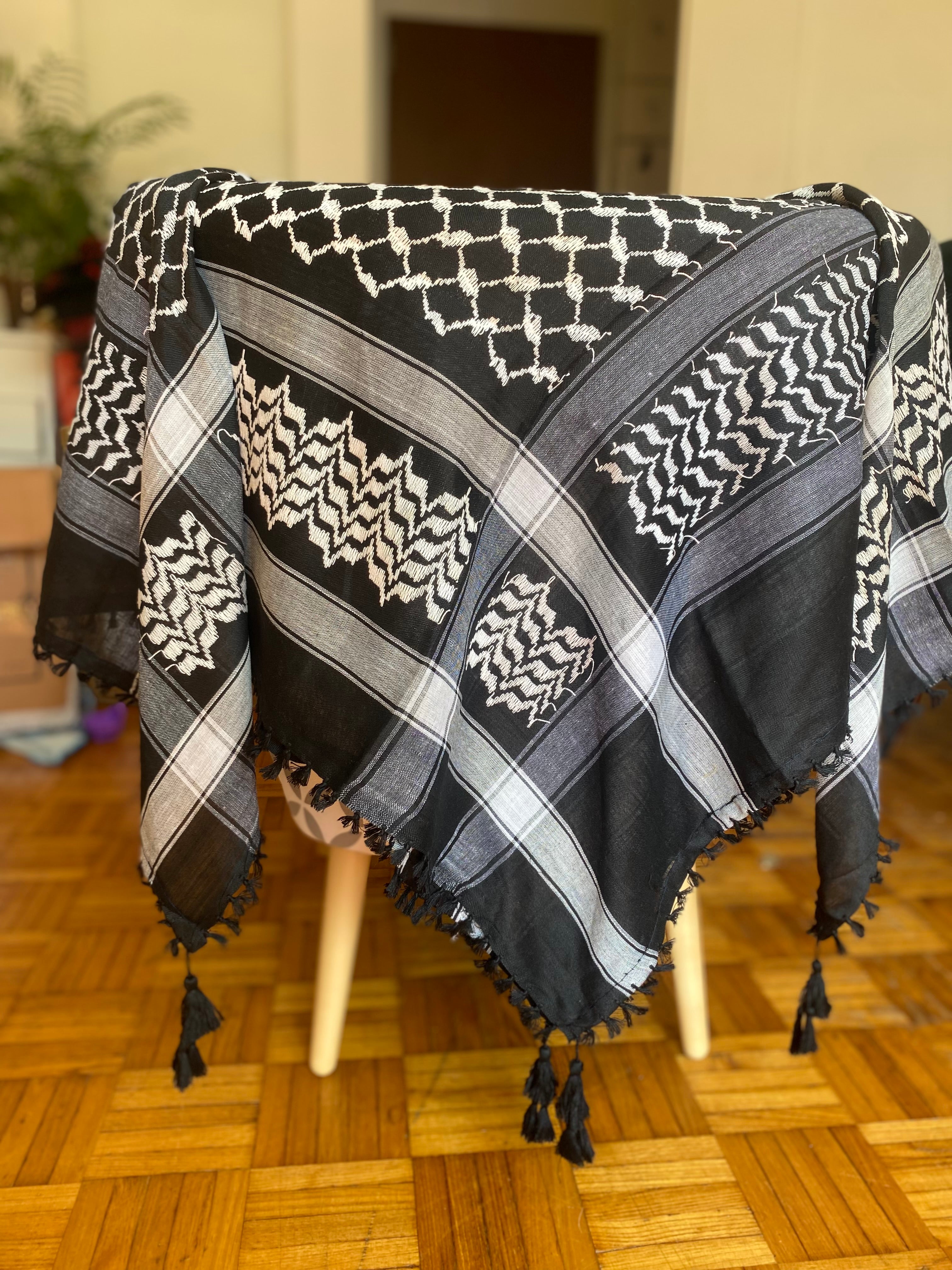 Keffieh palestinien noir et blanc