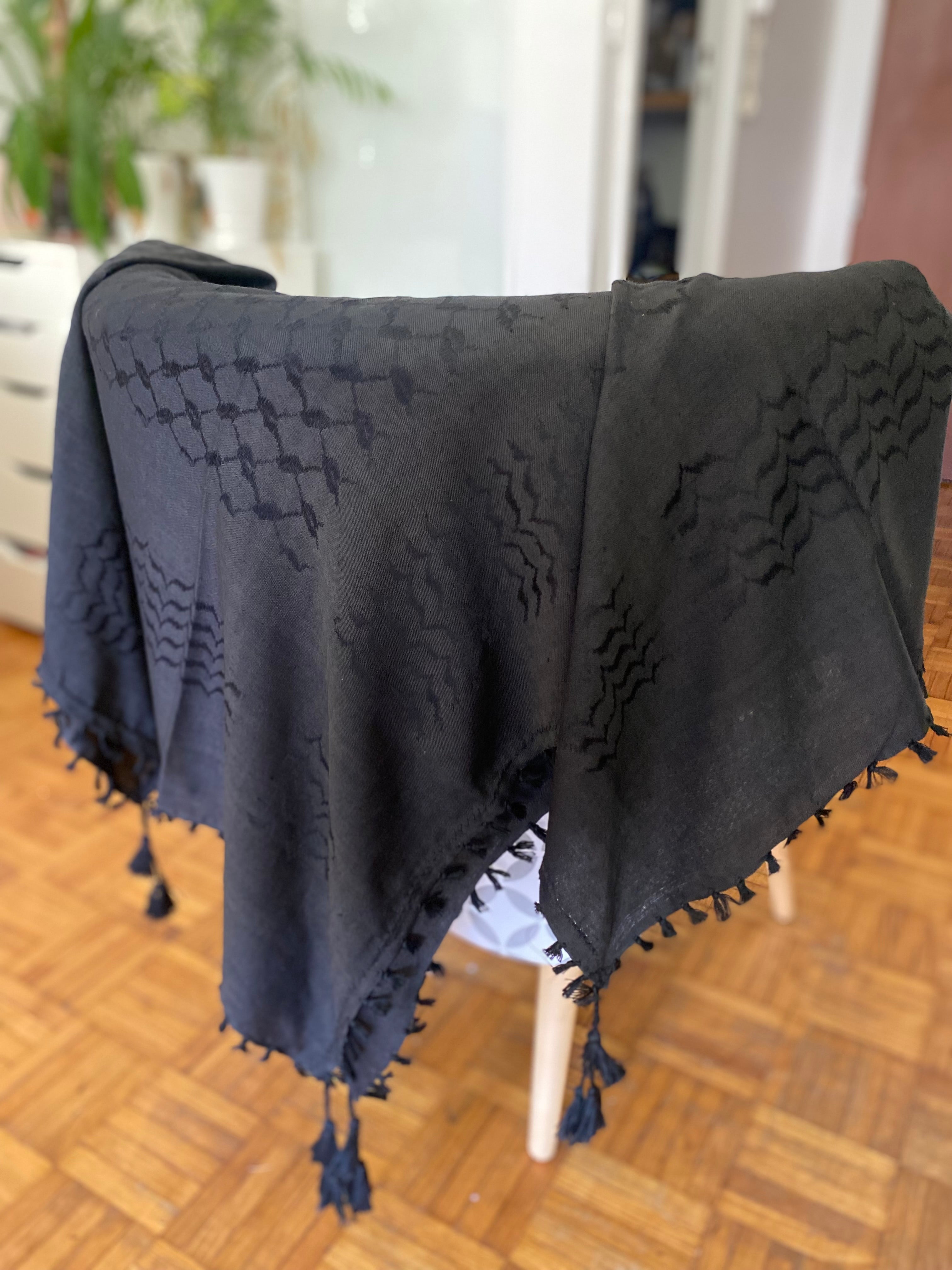 Kiffieh Palestinien authentique noir chic