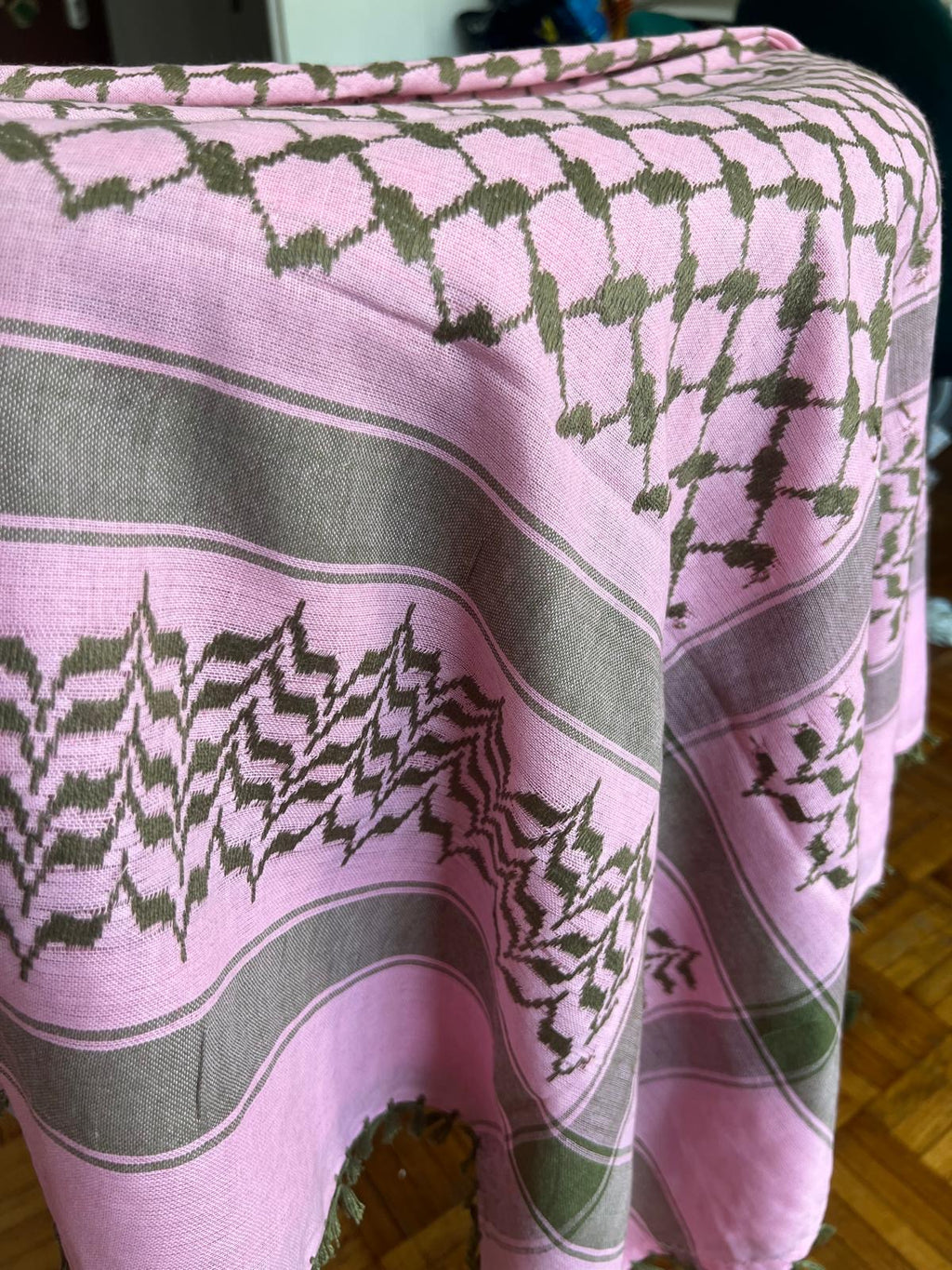 Kiffieh Palestinien bordeaux crème