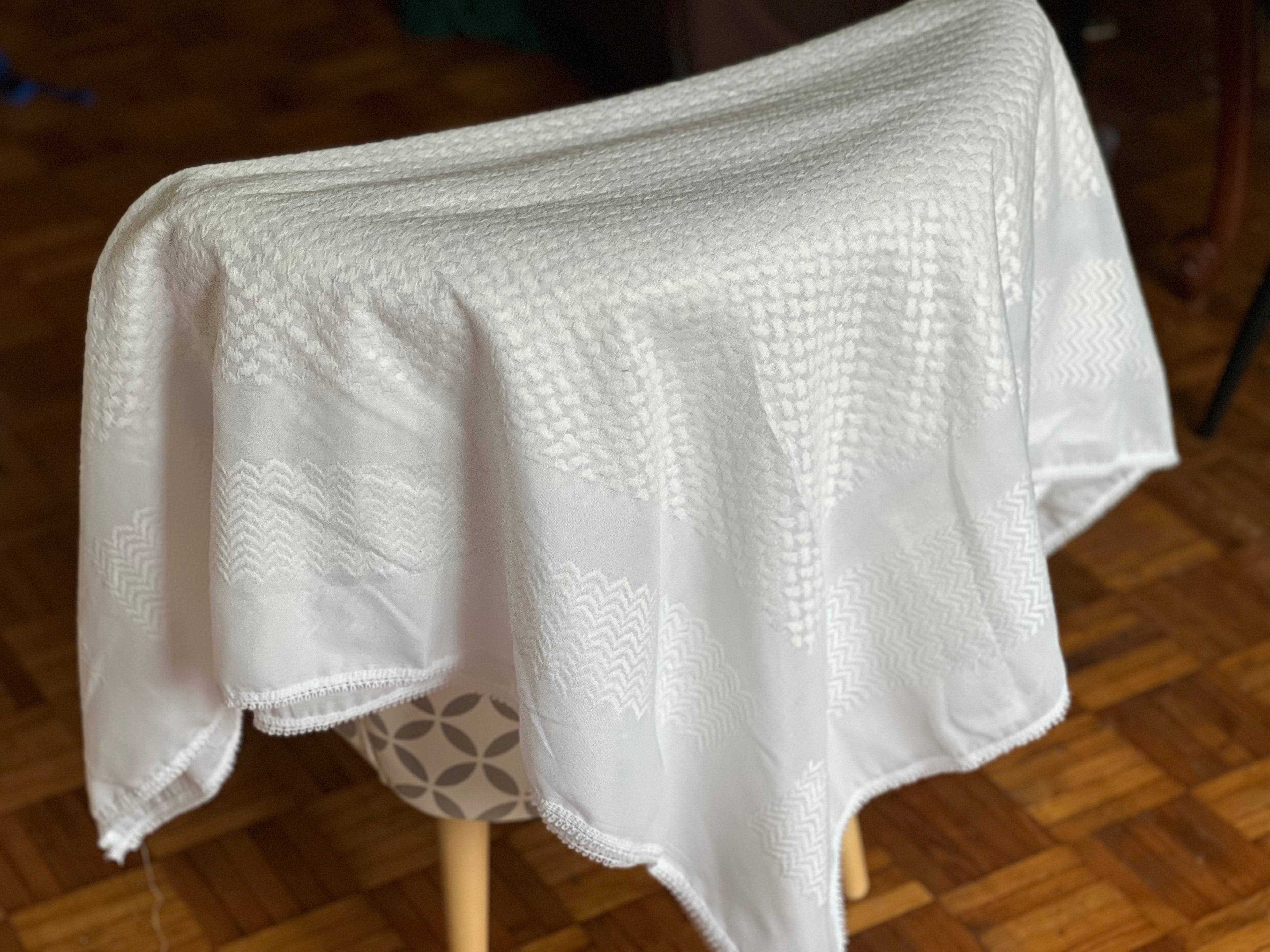 Kiffieh Palestinien authentique blanc