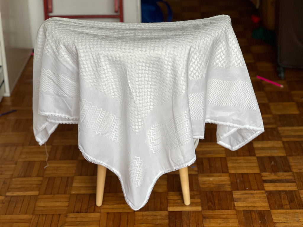 Kiffieh Palestinien authentique blanc