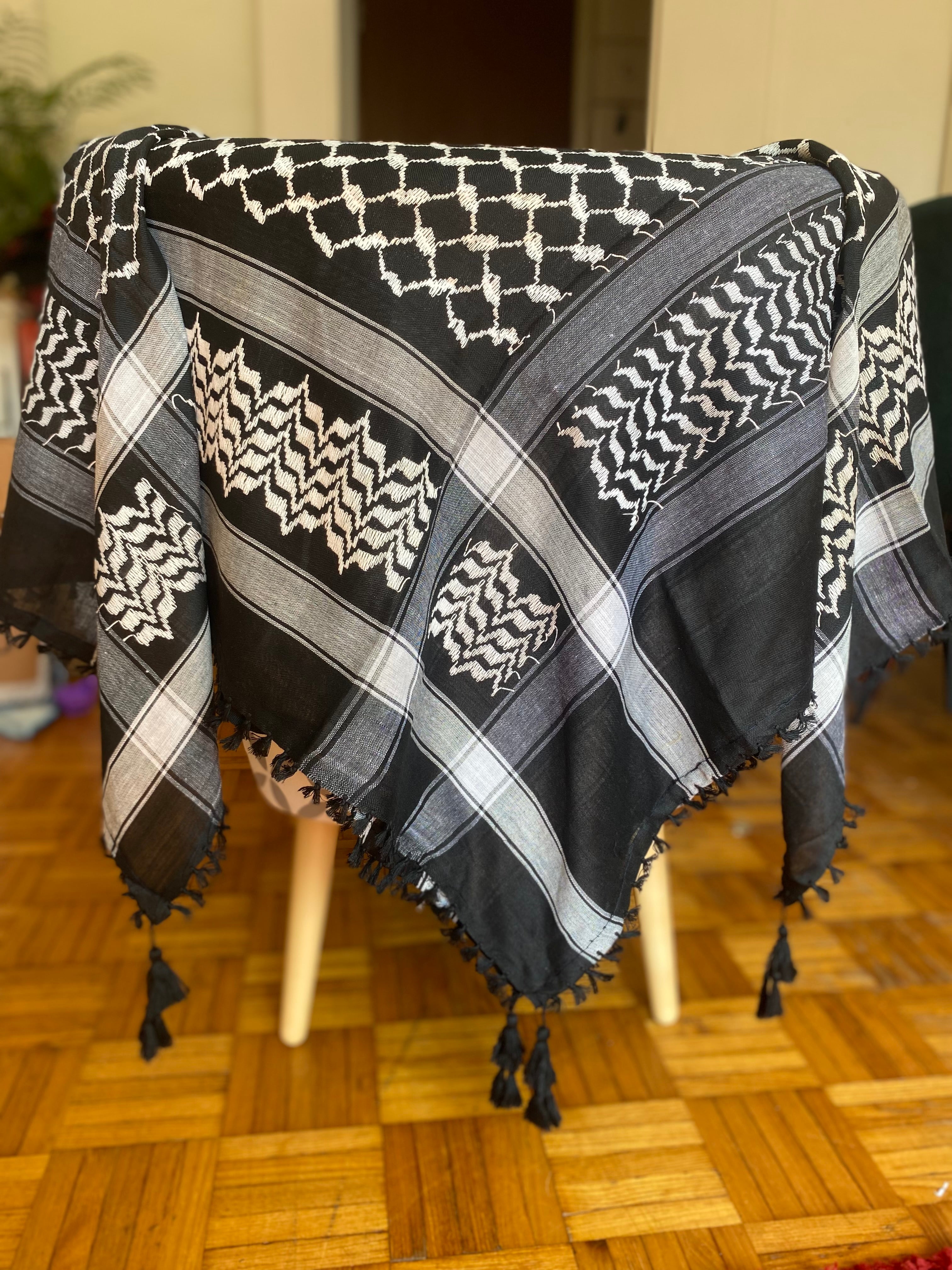 Keffieh palestinien noir et blanc