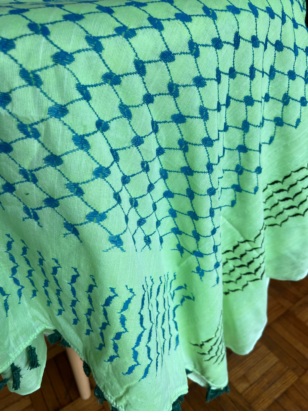 Kiffieh Palestinien authentique vert menthe