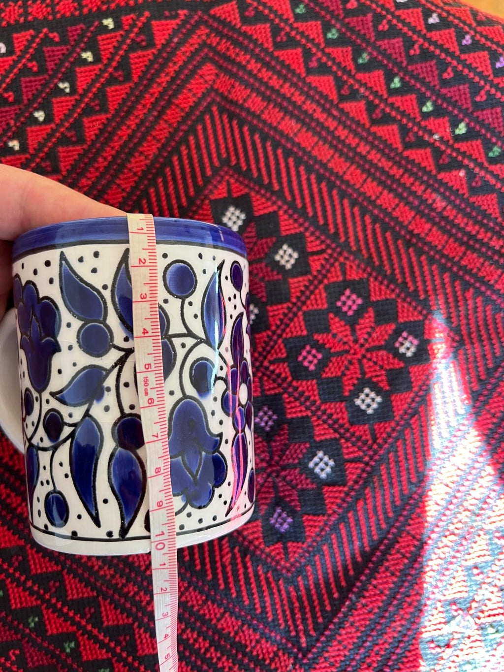 Tasse en céramique fait main – 10 cm, fleurs 1