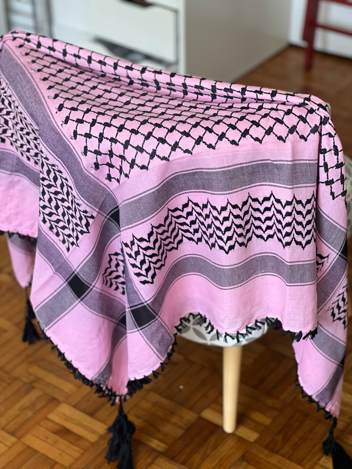 Kiffieh Palestinien bordeaux crème