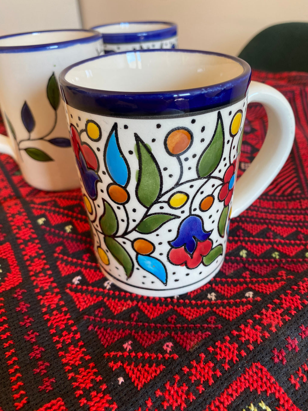 Tasse en céramique fait main – 10 cm, fleurs 1
