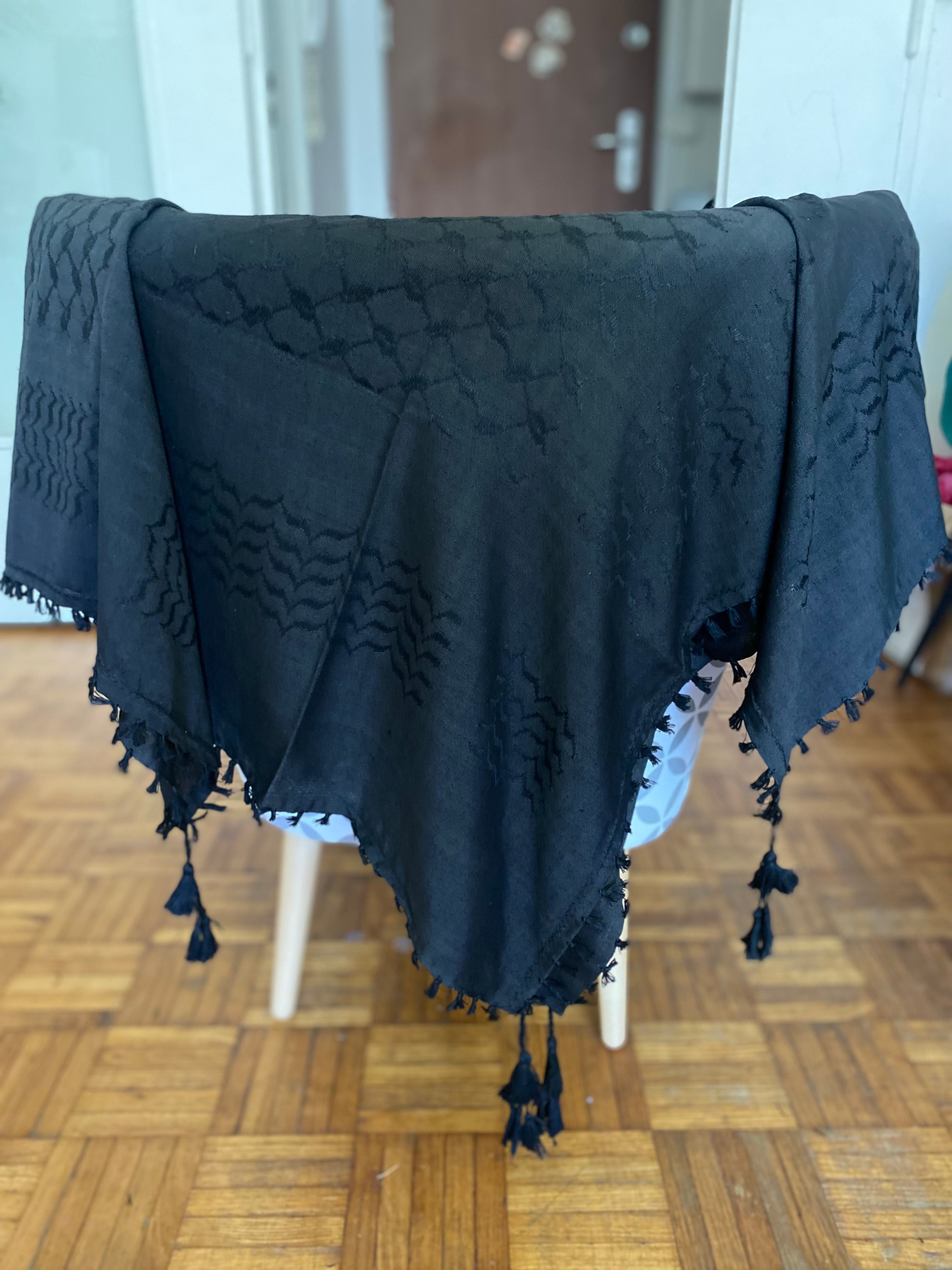 Kiffieh Palestinien authentique noir chic