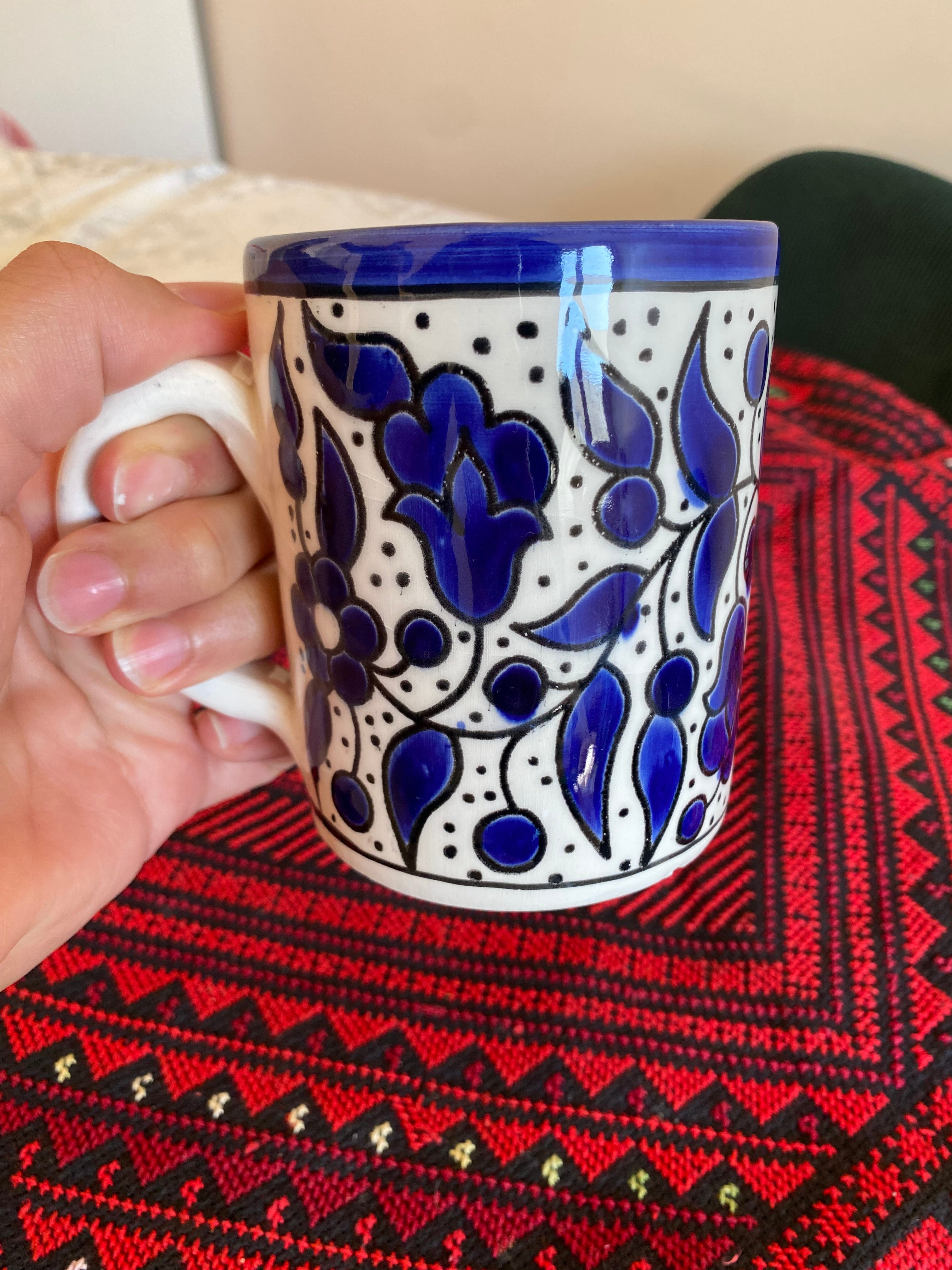 Tasse en céramique fait main – 10 cm, fleurs 1