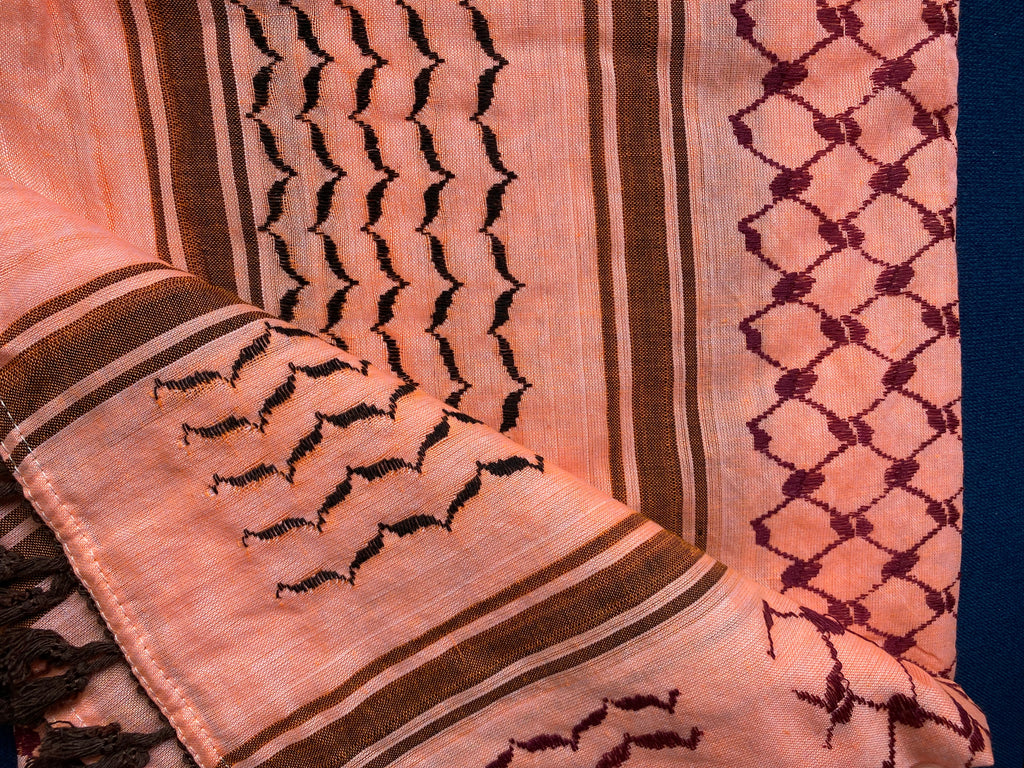 Kiffieh Palestinien authentique saumon