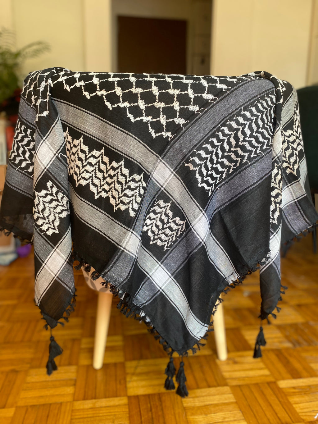 Keffieh palestinien noir et blanc