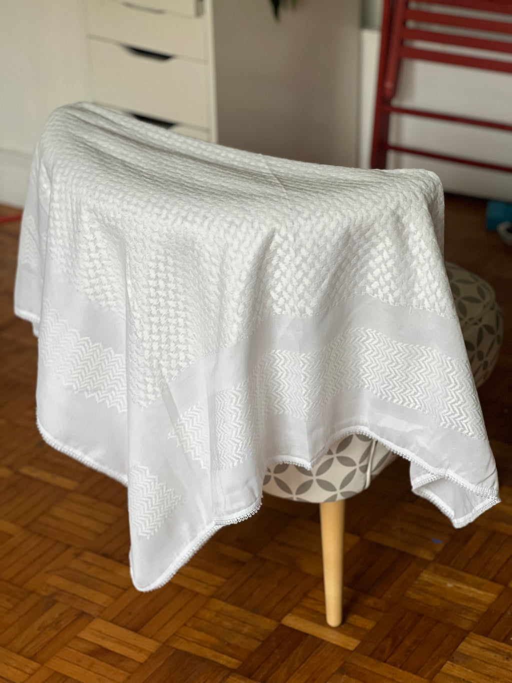 Kiffieh Palestinien authentique blanc