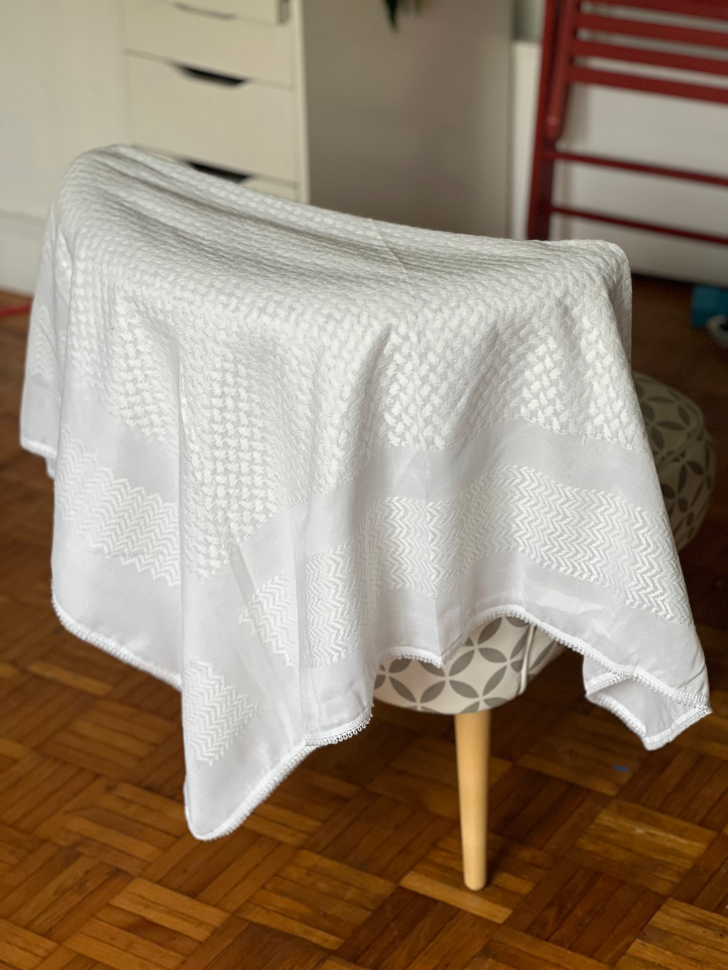 Kiffieh Palestinien authentique blanc