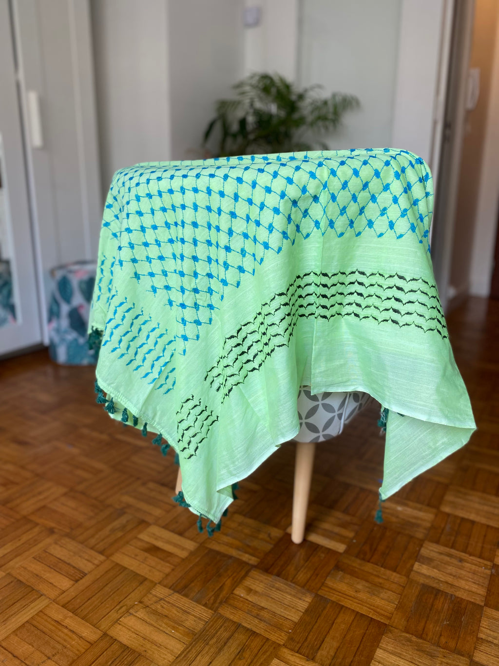 Kiffieh Palestinien authentique vert menthe