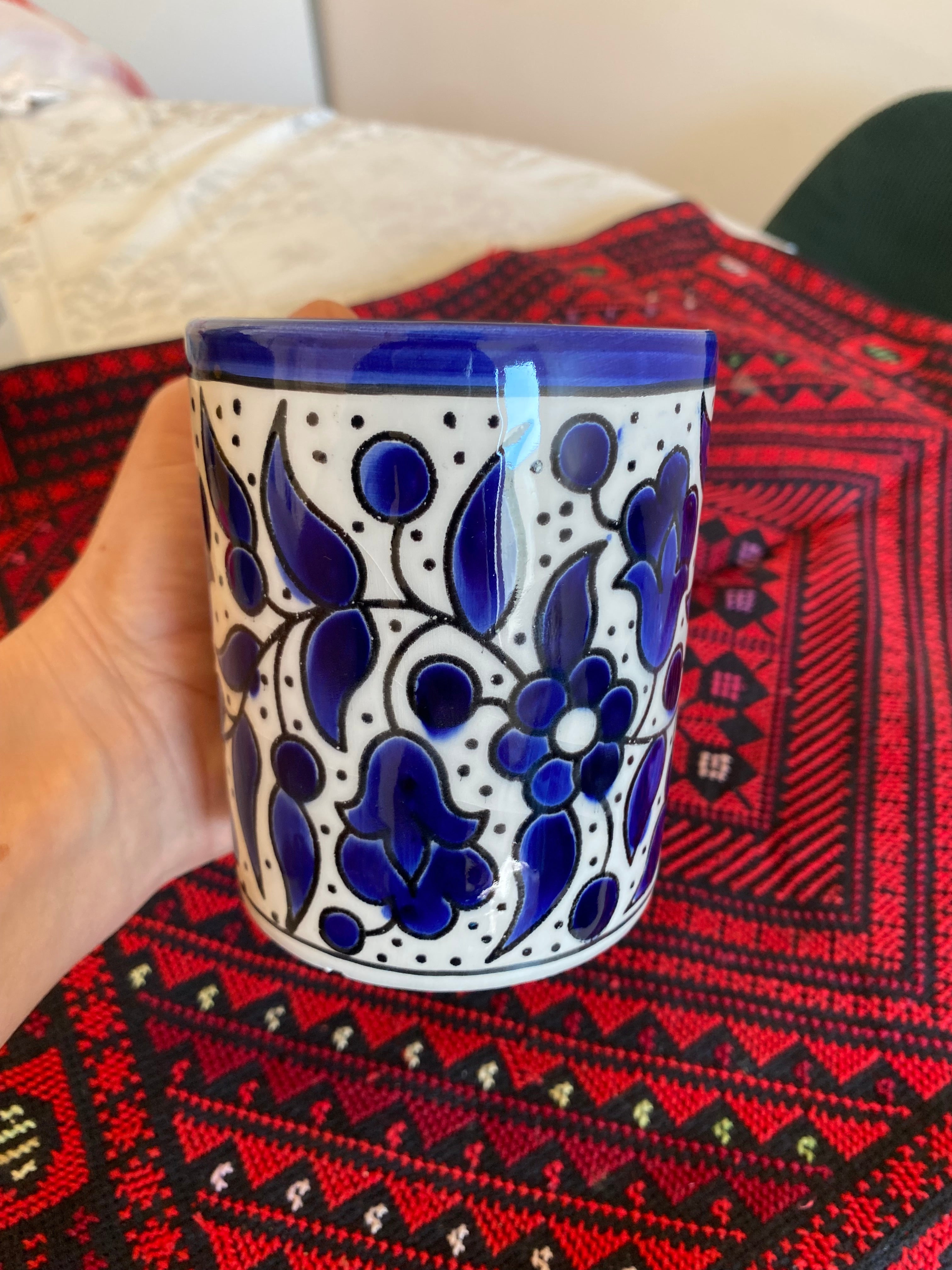 Tasse en céramique fait main – 10 cm, fleurs 1
