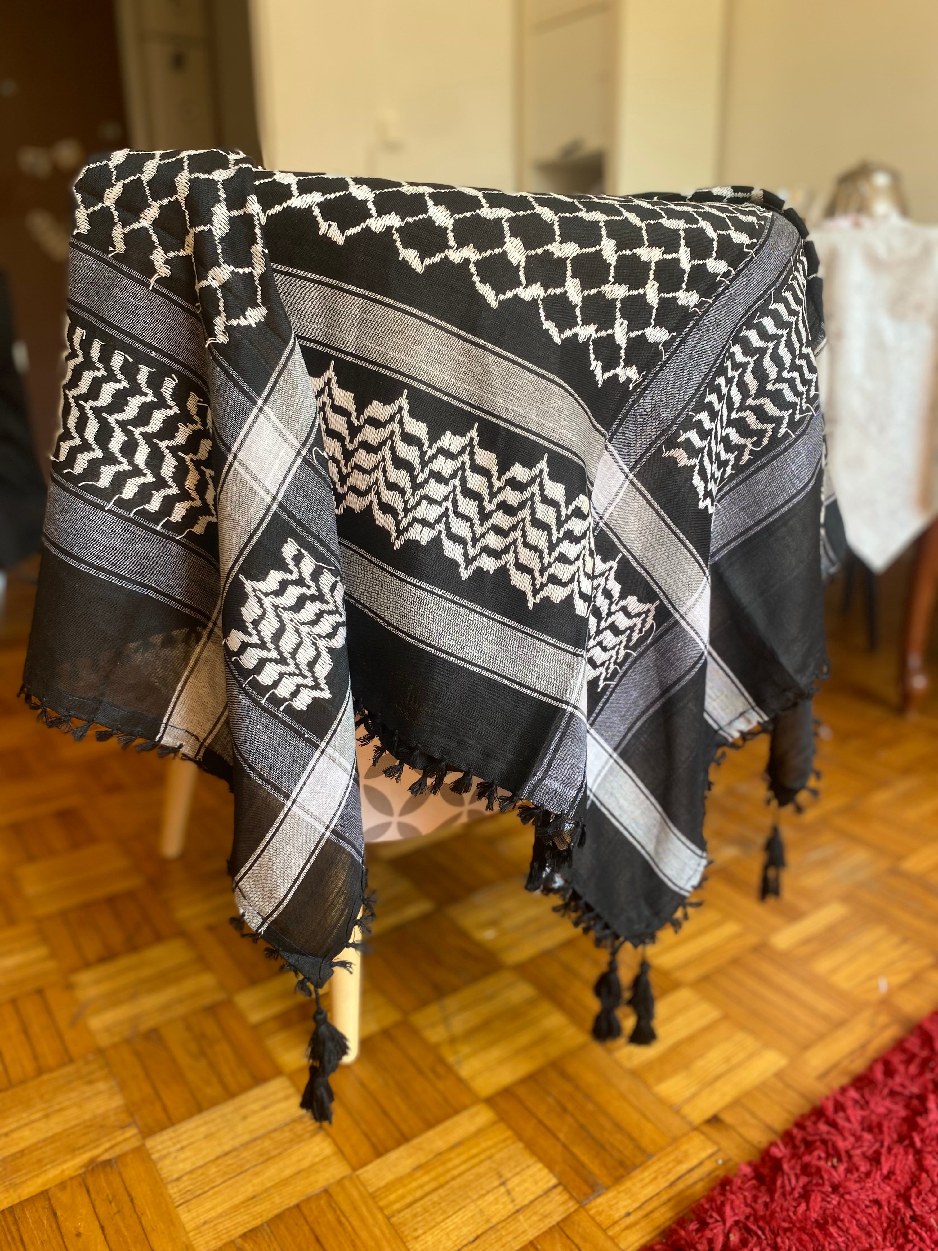 Keffieh palestinien noir et blanc